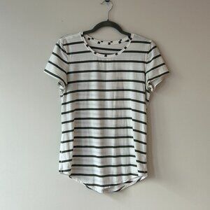 Lululemon Love Tee (Size 6, White + Olive, Women's)